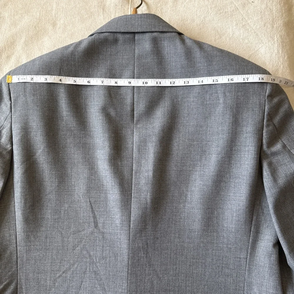 Christian Dior Mens Gray Long Sleeve Single-Breasted Two-Button Blazer Size 44